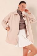 0674 Cepli Oversize Gömlek - Vizon resmi